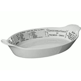 PILLIVUYT FRANCE, BRASSERIE, FRENCH PORCELAIN 10" EARED OVAL BAKER, NEW