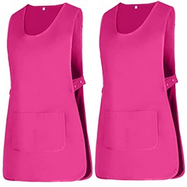 MISEMIYA - Pack of 2 Units - Cleaning Apron Work Unit Clinical Medical Cleaning Veterinary Sanitary Hospital, pink