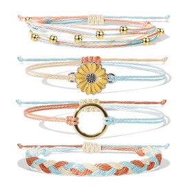 choice of all Cute Bracelets Sunflower Bracelet Jewelry Stuffers Friendship Bracelet Adjustable String Blue Bracelet for Women Christmas Gifts Stocking Stuffers