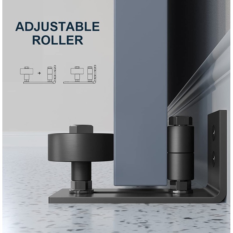 EaseLife Sliding Barn Door Bottom Floor Guide,Adjustable Roller,Wall Mount System,Flush