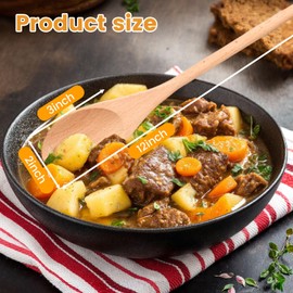 HANSGO 6PCS Wooden Spoons for Cooking, 12 Inch Wooden Mixing Spoons Long Handle, Large Wood Kitchen Utensils for Stirring Baking Tasting, DIY Available