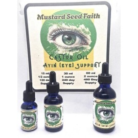 Pure Ayin (Eye) Support 100%Pure Organic Castor Oil - 15ml - .05 oz Dropper Bottle