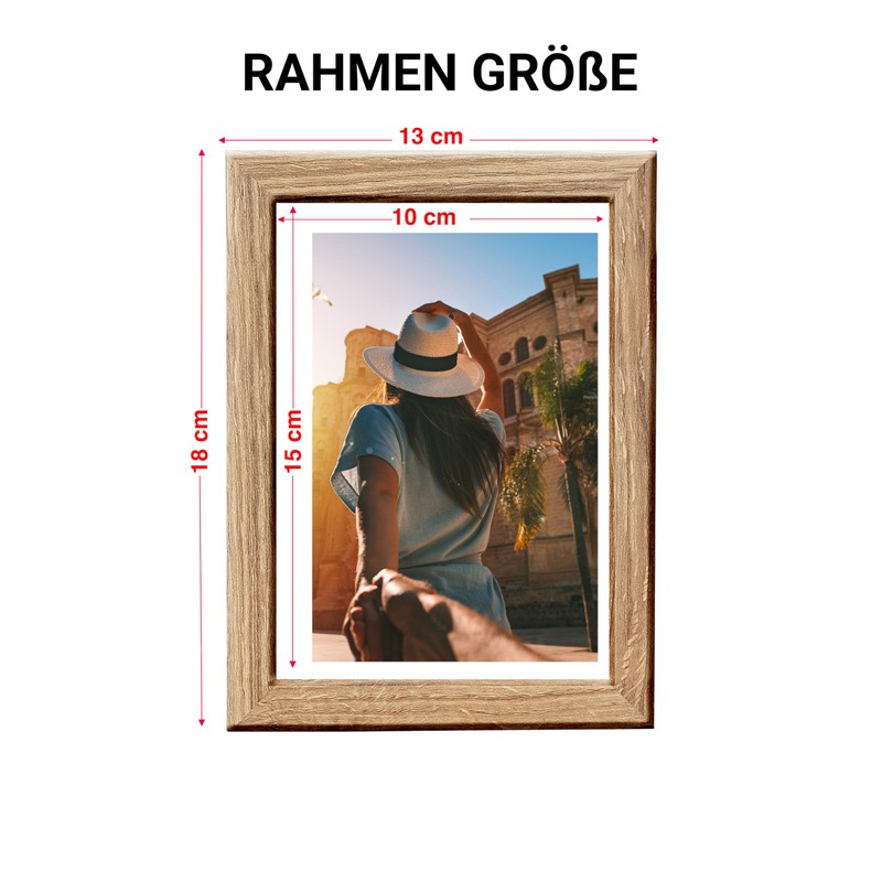 CABBEL Picture Frame 10 x 15 cm, Oak, Sturdy MDF