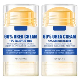 Urea Foot Cream, Urea Cream 60 Percent for Feet, Foot Cream for Cracked Heels and Dry Skin, Skin Care Hands & Feet, Cracked Heel Repair Cream, Foot Moisturiser (2pcs)