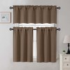 Gwine Brown Blackout Curtains 30 Inch Length, Short Kitchen Curtains