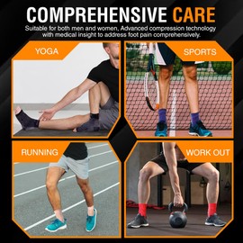 Doc Miller - Manga de compresión para pies y tobillo para aliviar el dolor, tendinitis de Aquiles, neuropatía, calcetines nano para mujeres y hombres, calcetines sin dedos, mangas de compresión para