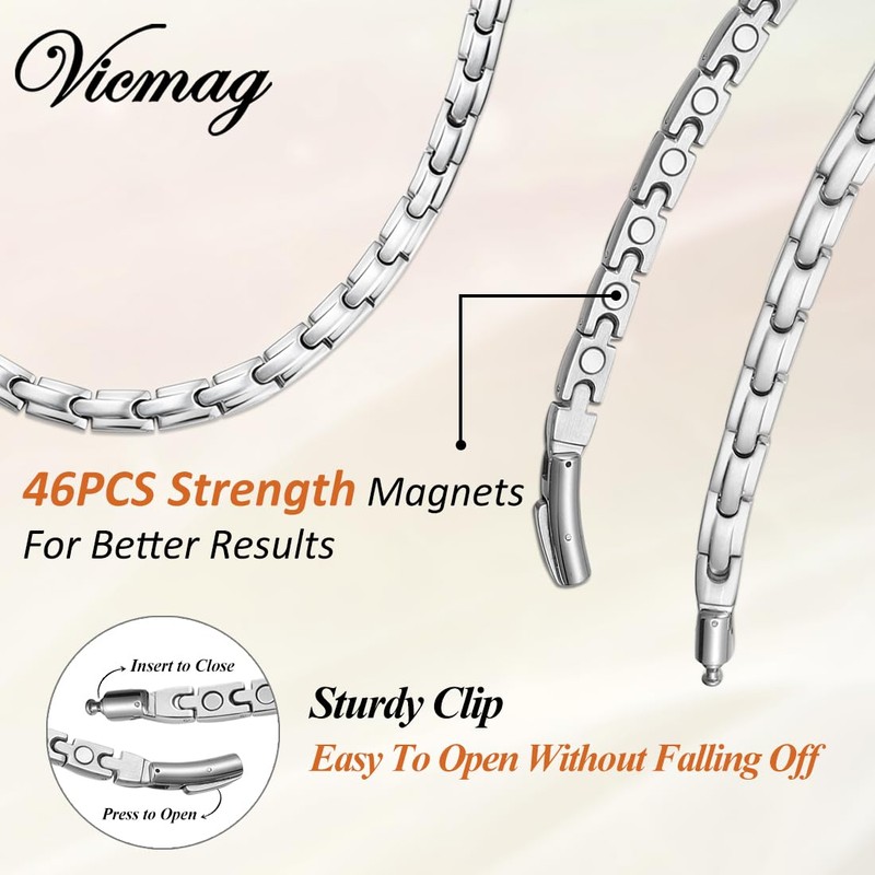 Magnetic Titanium Necklace for Women & Men, Ultra Strength Magnets