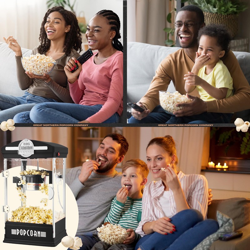 Popcorn Machine - Big Bambino Old-Fashioned Popper with 4-Ounce Kettle,