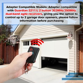 Kingdder 3 Pieces Garage Door Remote Compatible with Guardian 2211 L 2 Button Garage Door Remote Transmitter 303mhz/390mhz Gate Opener Transmitter with Keychain