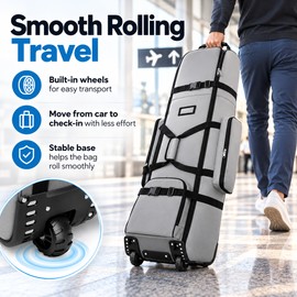 Golf Travel Bag for Club Transport – Heavy-Duty 900D Polyester with Wheels for Golf Trips and Storage