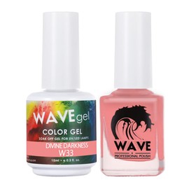 WAVEGEL Soak-Off Gel & Nail Lacquer Matching Duo Set - Simplicity Collection - #W33 Divine Darkness I 0.5 Oz