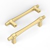 Amerdeco 10 Pack Brushed Gold Cabinet Pulls 3.75 Inch(96mm) Hole
