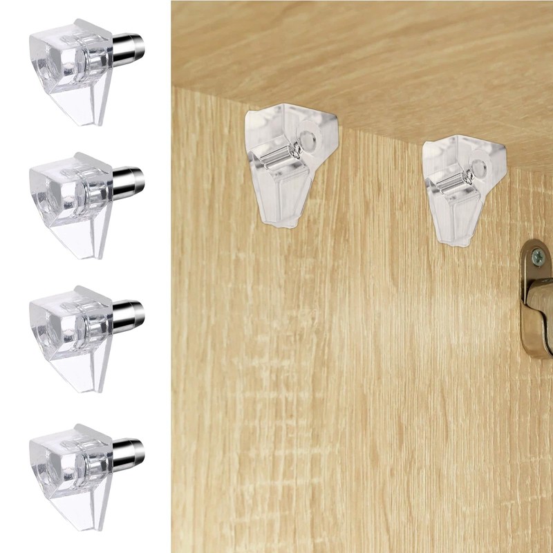 50pcs 3/16 Inch Shelf Support Pegs,Clear Plastic 5mm Shelf Pins,Shelf
