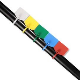 4 in Marker Nylon Cable Ties, Plastic Water Proof Tags, Self-Locking Written-on Cable Marker, Security Seals Label for Cabling, Wire Marking Label, Shipping Hanging Tags - Mulit colors/ 100pcs