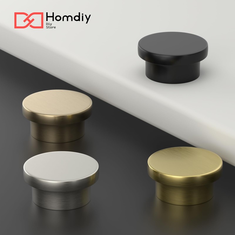 homdiy 10 Pack Cabinet Knobs Brushed Nickel Drawer Knobs Zinc