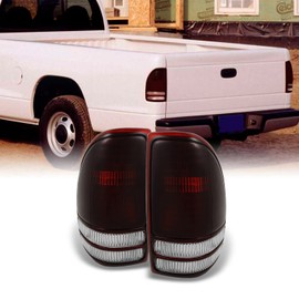 AKKON - For Dodge Dakota Pickup Truck Red Smoke Lens Rear Tail Light Brake Lamp Replacement Left + Right Pair