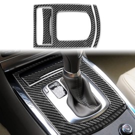 UOADA 3Pcs Center Console Gear Shift Panel Carbon Fiber Cover Sticker Kit for Infiniti G37 2008-2013 G35 2007-08 G25 2011 2012 Q60 2014 2015 Style A