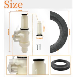13168 Upgraded RV Toilet Water Valve Kit, High Performance Toilet Valve Replacement Kit Compatible with Thetford Aqua Magic IV Toilets High and Low Model,Toilet Inlet Vale Parts,Tank Water Control