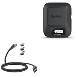 BoxWave Cable Compatible with Garmin inReach Messenger - MagnetoSnap PD AllCharge Cable (100W), Magnet Charging Braided USB Type-C Micro - Jet Black