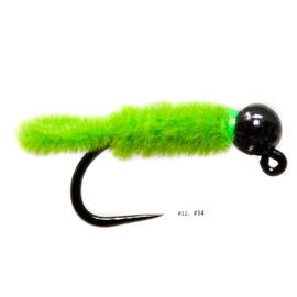 12 Green Weenie Jig Fly, Bead Head Pink Weenie, Red Weenie - Euro Nymph, Caddis Nymph Fly Fishing Flies for Trout Bass Fishing