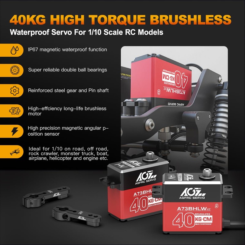 AGFRC 40KG Waterproof RC-Steering-Servo High-Torque - Full Metal Gear Brushless