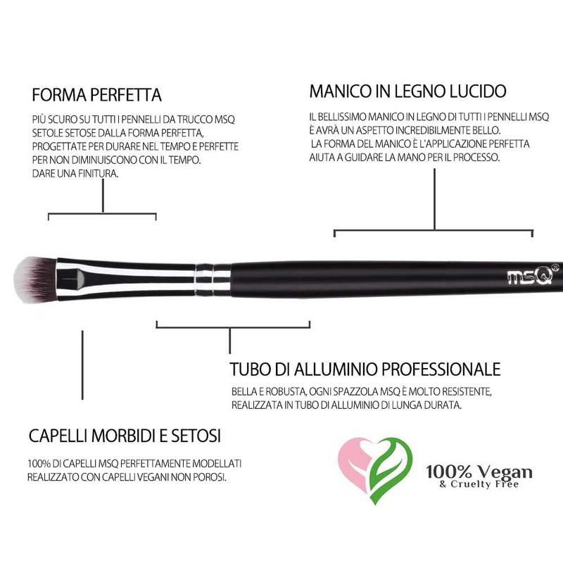 MSQ Eye Brush Set Rose Gold 4pcs Eyeshadow Set, Eyebrow