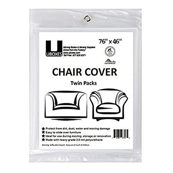 Uboxes Set of 2 (72x46) Chair Covers 2 MIL Heavy Duty Polyethylene to Protect Items from Dust Dirt and Spills
