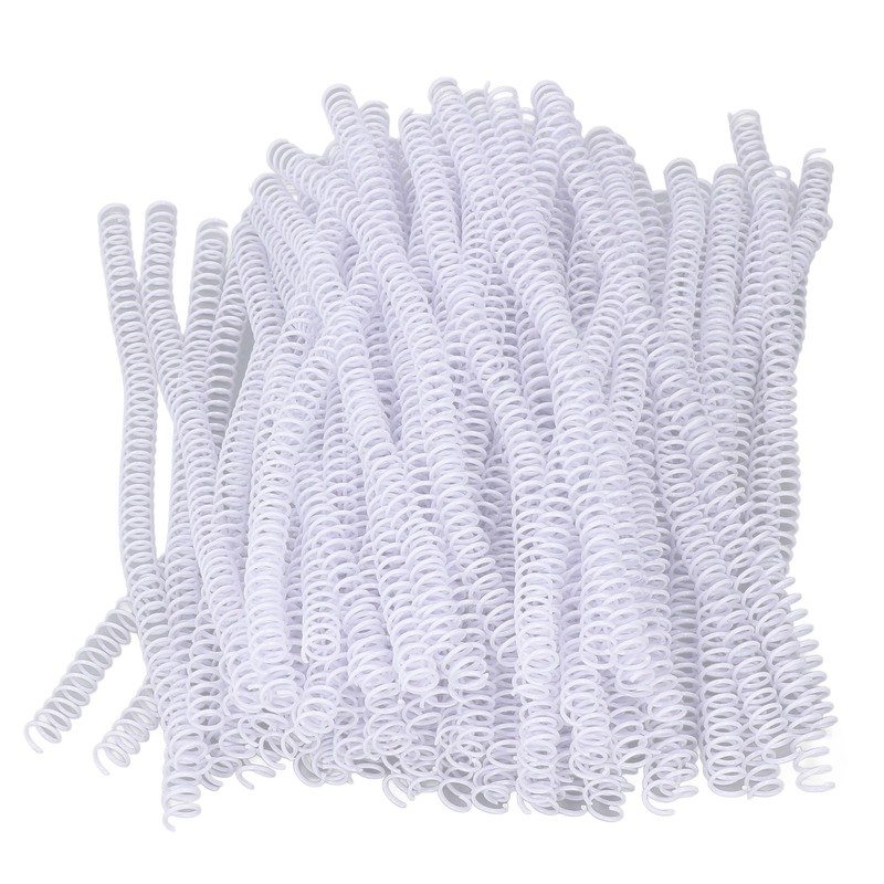 100Pcs Spiral Binding Coils Plastic Dia 9.5mm 3/8in 48 Teeth