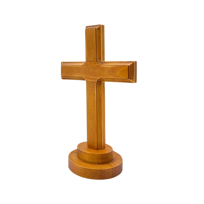 Wooden Cross Tabletop Wood Cross Standing Cross for Church Prayer