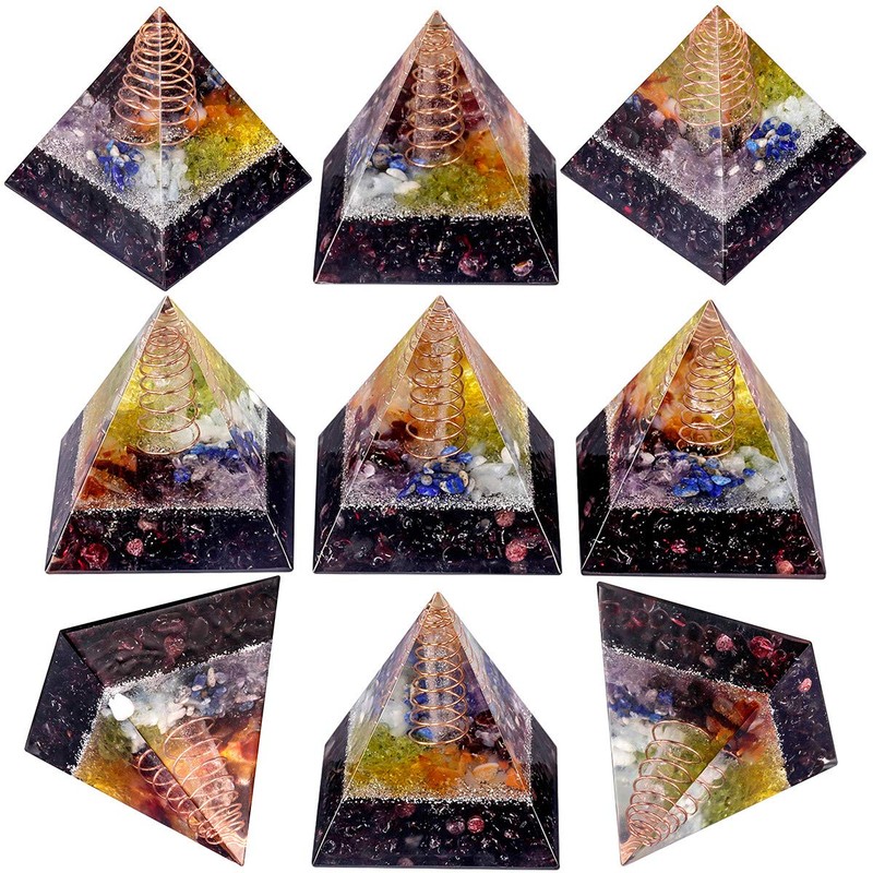 Nupuyai Garnet Healing Crystal Pyramid for Protection, Chakra Energy Crystal