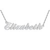 Dancing Wolf Silver Elizabeth Name Necklace Initial Charm Nameplate Necklaces