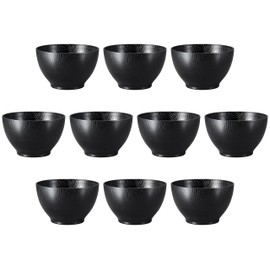 Set of 10 [TA] Heat Resistant Woody Balls, Total Black, 4.2 x 2.8 inches (10.7 x 7.3 cm) (370cc) | Soup Bowl, Heat Resistant ABS Resin, Setomonohonpo,