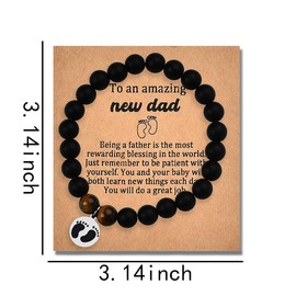 Promoted to Dad Gifts for Father Daddy Natural Stone Bead Bracelet New Dad Gifts First Time Bracelet for Papa Dad Christmas Gifts for Husband Pregnancy Announcement Gifts for Daddy