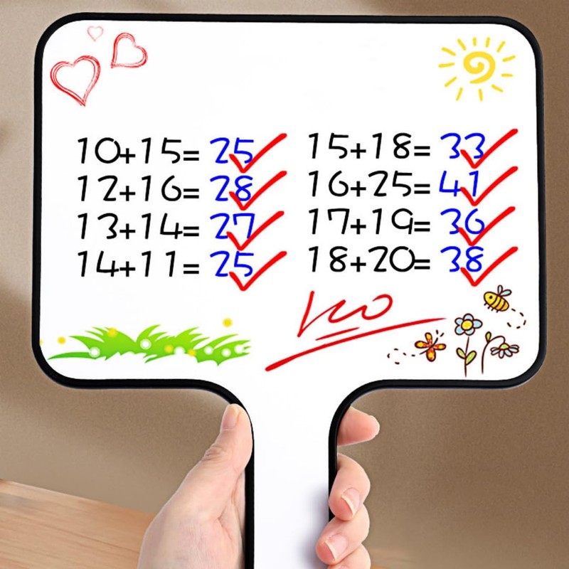 koundeneko Dry Erase Board, Handheld, Answer Board, Set of 2,