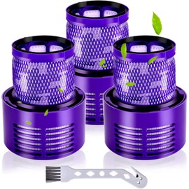 Rebirthcare 3 Pack V10 Filter for Dyson V10 Animal V10 Absolute V10 Total Clean V10 Cyclone SV12 Cordless Vacuum Filter Replacement Filters Parts Spares Washable, Replace Part # 969082-01 & 96908201
