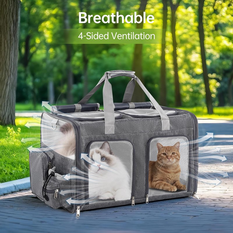 TOYSBOOM Cat Carrier for 2 Cats - Double Pet Carrier