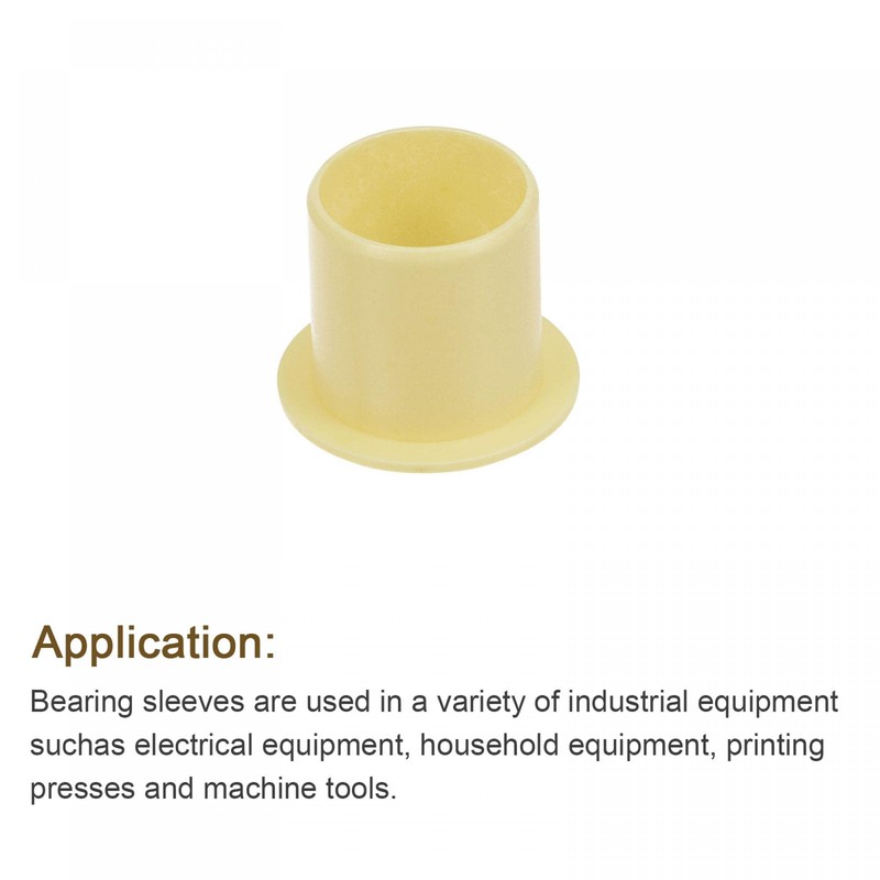 sourcing map Flanged Plain Bearings 15 mm Bore 17 mm