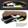 Marc Peter Vintage Darvin Leather Pencil Case with YKK Zip,