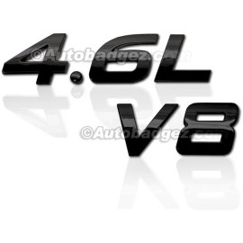 AUTOBADGEZ 1- BRAND NEW MUSTANG Badge Emblem Rear Side Fender 4.6L V8 GLOSS BLACK 1IT