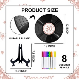 Happy 30th Birthday Gifts, Thirty Birthday Vinyl Record Guest Book for Girls Women, Cheers to 30 Years Old Gifts, 1995 Birthday Gifts for Her, Thirty Birthday Signing Vinyl Record Party Decorations