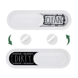 sourcing map Dishwasher Magnet Clean Dirty Sign Oval Magnetic Dishwasher Indicator Black/White Non-Scratch Sign with Stickers for Dishwasher Kitchen Hotel, White