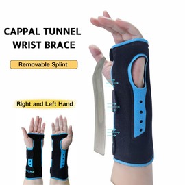 Ortocare Adjustable Carpal Tunnel Wrist Brace, Wrist Support Brace with Removable Metal Wrist Splint for Wrist Pain, Sprain, Arthritis, Tendonitis, Sport injury-Night Support Wrist Brace for Women Men
