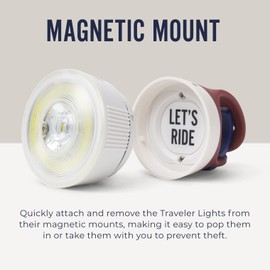 Thousand Traveler Magnetic Bike Light - Headlight - High Lumen Rechageable LED Bicycle & E-Bike Light - Night Riding Safety Accessory - Solid & Flashing Mode Settings - Speedway Creme