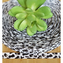 3/8" (1 YD) Animal Print Grosgrain Ribbon Leopard Cheetah Trim Ribbon Craft Bows - 3/8 inch