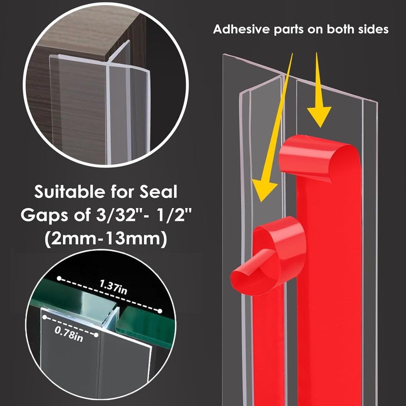 Upgrade T-Shaped Door Draft Stopper, Clear Silicone Seal Strip Weather
