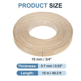 PATIKIL White Oak Edge Banding, 3/4 in x 49.2 ft Wood Veneer Tape, Pre-glued Flexible