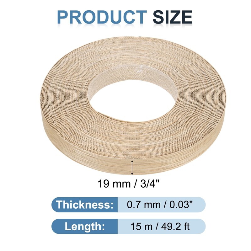 PATIKIL White Oak Edge Banding, 3/4 in x 49.2 ft