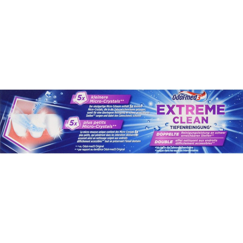 Odol-med3 Extreme Clean Toothpaste with Double Cleaning Performance*, 75 ml