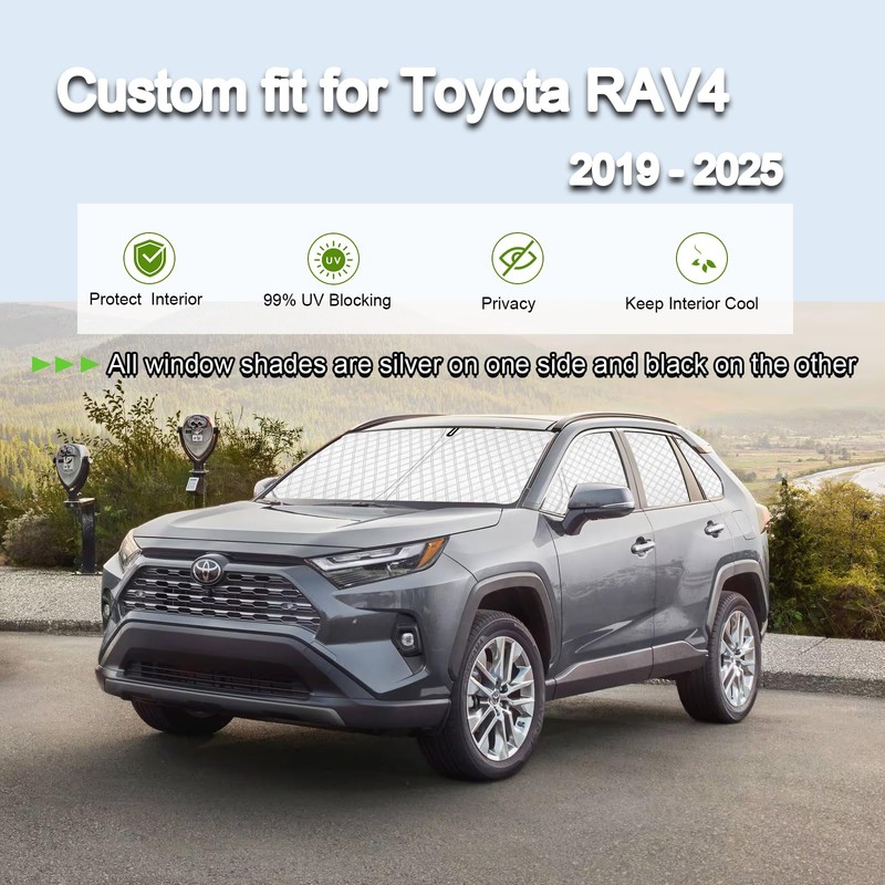 KMF 8pcs Full Window Sun Shade Custom Fit for Toyota