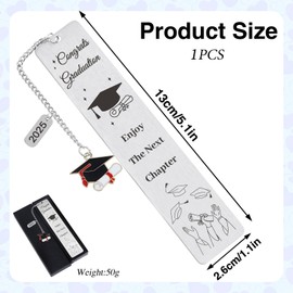 Shejdgart Inspirational Graduation Bookmarks 2025 - Graduation Gift Ideas for Middle School High School College 5th 6th 8th Grade Elementary Enjoy The Next Chapter Graduate Gifts for Her Him